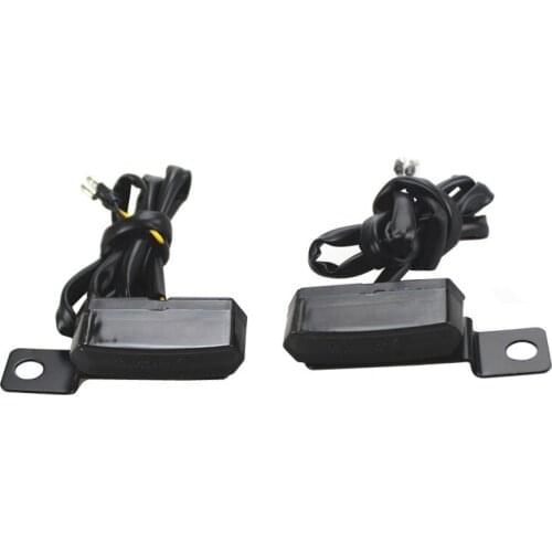 Pair 12V LED Universal Mini Handlebar Turn Signal Light Amber Blinker Lamp Cruiser Chopper Cafe Racer Old School Custom