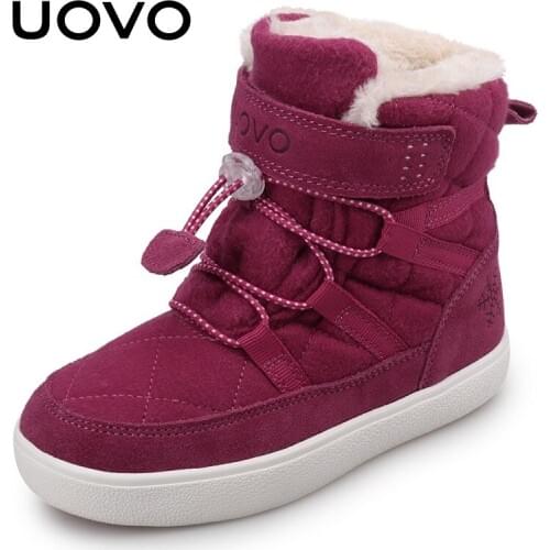 2020 UOVO New Arrival Winter Kids Snow Boots Fashion Children Warm Boots Girls Shoes With Plush Lining #28-38