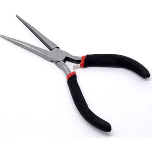 Urijk Functional Insulated Non-slip Diagonal Long Nose Pliers Needle Pliers Electrical Wire Chrome Vanadium Black Bent Hand Tool