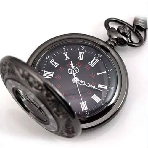 Unisex Vintage Hollow Carved Roman Numerals Case Mechanical Pockets Watch Gift Roman Numerals Quartz Necklace Pockets