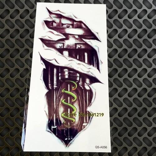 Modern style waterproof Machinery Mechanical arm temporary tattoos GQS-A056 sexy men women fake tattoo leg Chest Sleeve stickers