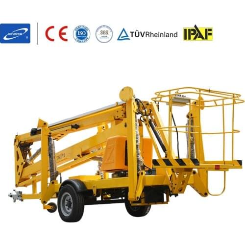 Qiyun Factory Price 20m towable diesel engine or electric trailer spider boom lift Aerial Work Platform Articulated with CE ISO