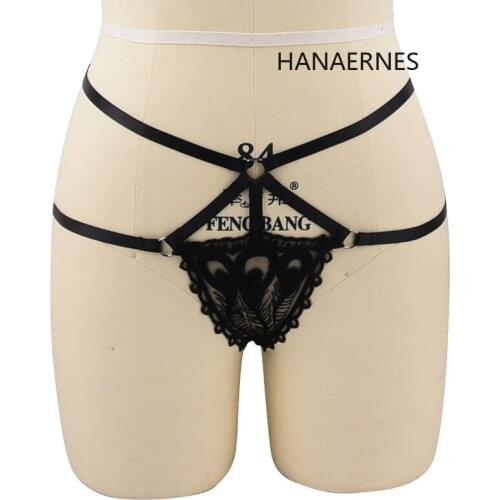 Women Back Lace Fetish Garter Waist Suspender Caged Punk Gothic Plus Size Elastic Dance Cosplay Rave Clothing Body Harness