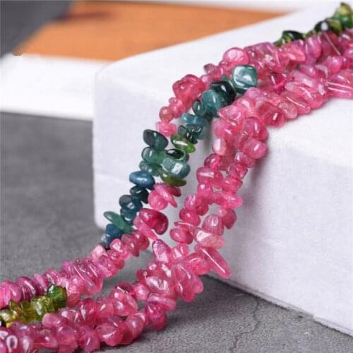 RONGQING 1String Irregular Natural Tourmaline Stone Semi-Finished Scare Beads for Jewelry Making