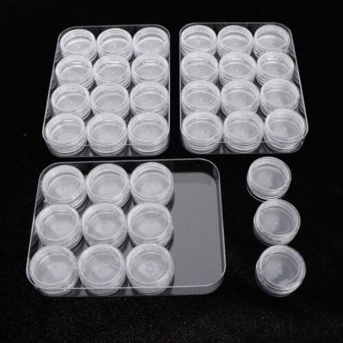 12 Girds 3 Piece Clear Storage Box Jewelry Nail Tips Bead Small Things Cases