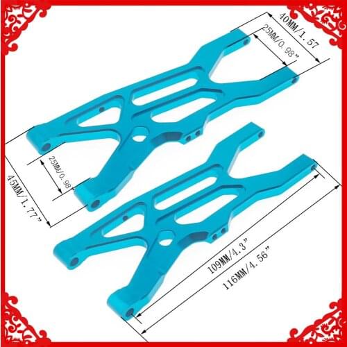 2pcs machined alloy aluminum front lower suspension a-arms for rc hobby model car 1-10 ARRMA 4s Outcast&Kraton upgraded hop-part