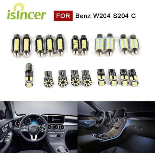 20pcs Canbus SMD LED interior lighting For Mercedes-Benz W204 S204 C 2008-2015 Class Xenon White light dome mirror reading Lamp