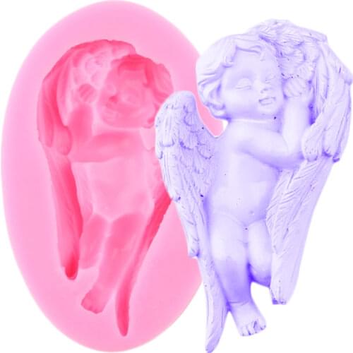 3D Baby Angel Silicone Mold DIY Wedding Fondant Cake Decorating Tools Craft Soap Clay Resin Mould Candy Chocolate Gumpaste Molds