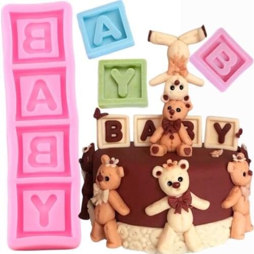 3D Letter Silicone Mold DIY Baby Birthday Fondant Cake Decorating Tools Cookie Baking Mold Candy Polymer Clay Chocolate Moulds