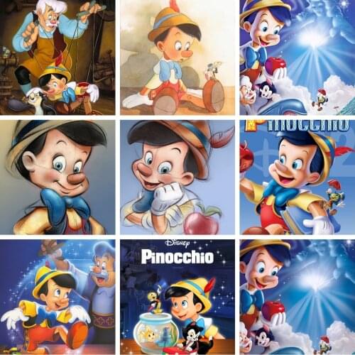 5D Diamond Painting Disney Pinocchio Cartoons Cross Stitch Embroidery Kit Handmade Full Drill Mosaic Resin Home Decor