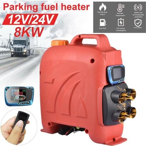4 Hole 12V/ 24V 8KW Car Fuel Heater All In One LCD Low Noise Air Heater Similar For Websato Eberspacher Diesels Parking Heater