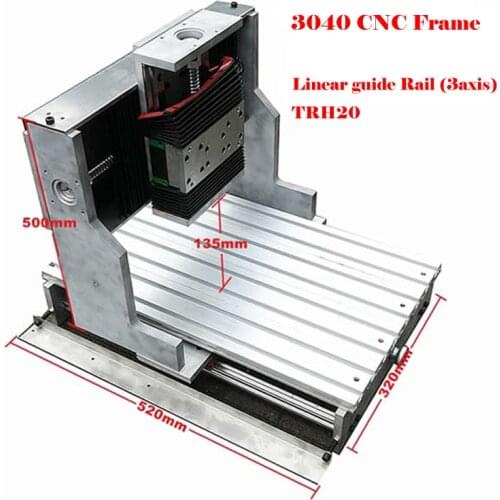 Precision CNC 3040 frame linear guide rail TRH20 80mm spindle clamp for DIY Engraving Drilling Milling Machine