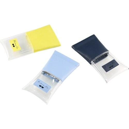 Travel Portable Eyeglass Case for Women Splicing Material Clear Glasses Case Yellow Blue Sunglasses Soft Storage Spring Pouch