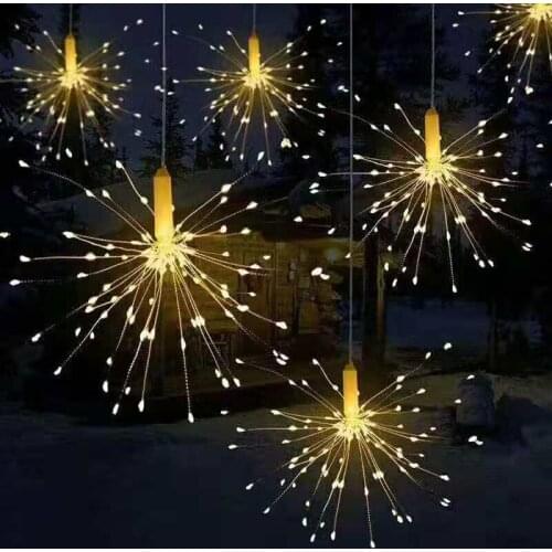 Fireworks Led Copper Wire Lamp Wedding Starry Sky Suspended Ceiling Dandelion Lamp String Bedroom House Full Romance Christmas