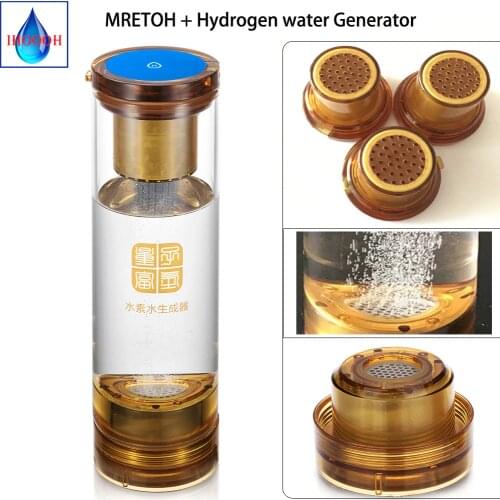IHOOOH Healthy Gift Hydrogen Water Generator MRETOH Molecular Resonator Glass Bottle Improve Immunity Promote Blood Circulation