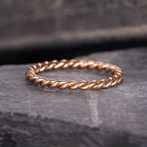 USTAR Classic Weave thin finger rings for women fashion jewelry rose gold color simple midi Knuckle rings female anel party gift