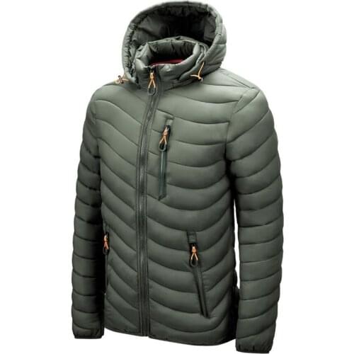 Winter Jacket Men Hooded Casual Simple Lightweight Warm Cotton Padded Basics Jackets Mens Outwear Windbreaker Coats New Clothes