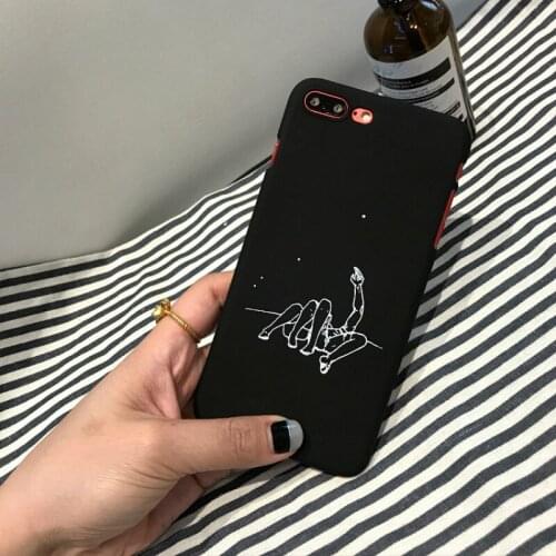 Lovers Matte Phone Case For iPhone XS Max XR Fashion Look at the stars Art Line Back Cover for iPhone 7 8 6s 6 Hard PC Cases Hot