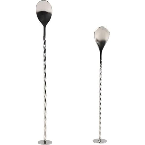 Stainless Steel Cocktail Bar Spiral Pattern Drink Shaker Muddler Stirrer Twisted Mixing Spoon Quality Kitchen Tableware Bar Tool