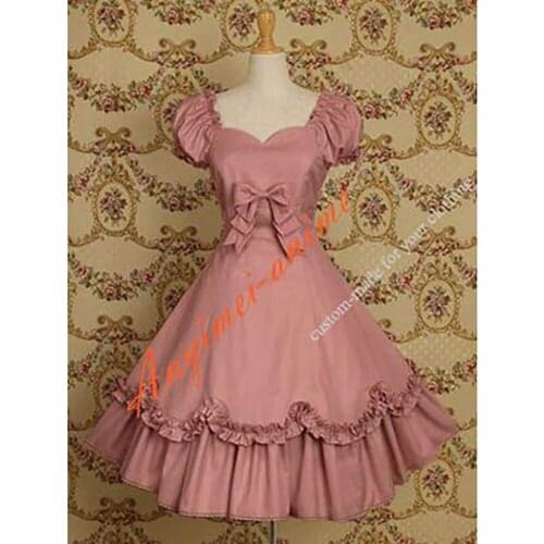 Gothic Lolita Punk Sweet Fashion Pink Cotton Dress Cosplay Costume Tailor-Made[CK1315]