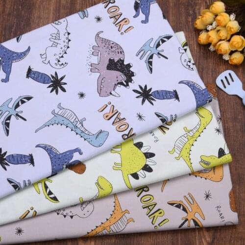 New Cartoon Dinosaur 2020 Hot Cotton Fabric DIY Sewing For Baby Patchwork Quilting Handmade Bedding Blanket Sheets Tilda Tissus