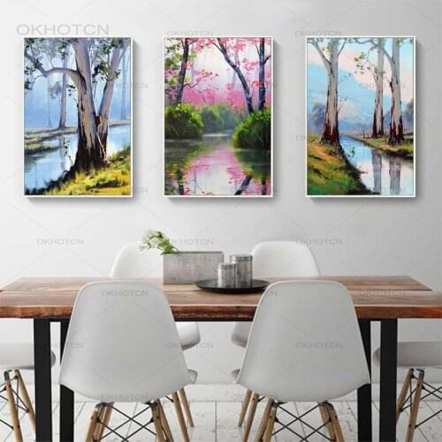 Autumn Path Oil Painting Scenery Hotel Club Minimalist Decorative Canvas Painting Wall Pictures for Living Room Home Decor