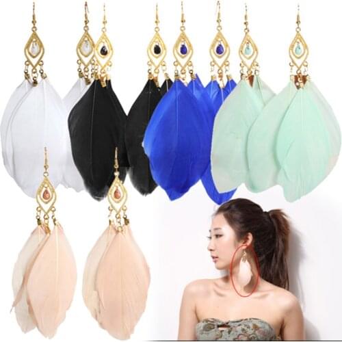 3-Piece Feathers Earrings Drop Pendant 5 Colors for Ladies Women Girls XIN-Shipping