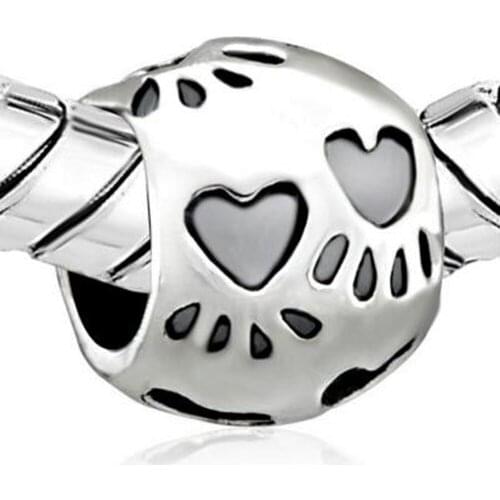 Slide charm Free shipping footprints animal beads fit Pandora charm bracelet mother lover Christmas gift