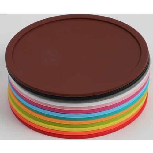 Silicone Coffee Placemat Round Silicone Coasters Drink Cup Mug Pad Glass Beverage Mat Home Table Decor LX1581