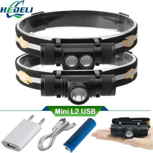 CREE XM L2 LED Headlight Mini Head light USB White Light Head Lamp Flashlight 18650 Battery Headlamp For Camping Fishing Hunting