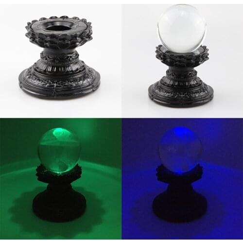 Luminous Lotus Display Stand Crystal Glass Lens Ball Divination Photography Lensball Lamp Base 60 80mm 100mm Magic Sphere Holder
