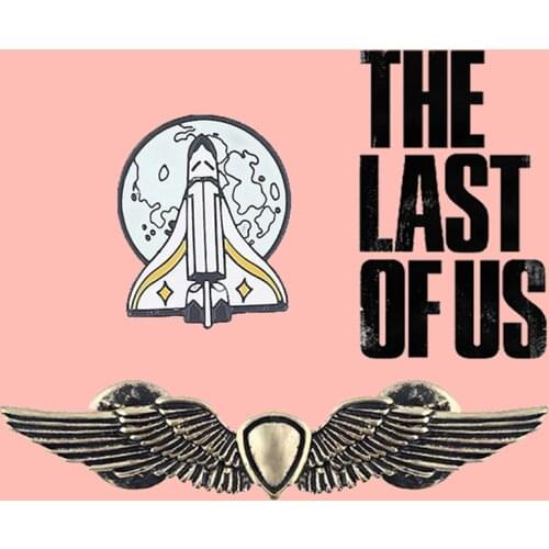The Last Of Us Part 2 Ellie Backpack Pins Brooch Gold Shield Wings Rocket Spaceship Badge Brooches For Fans Game Jewelry Gift