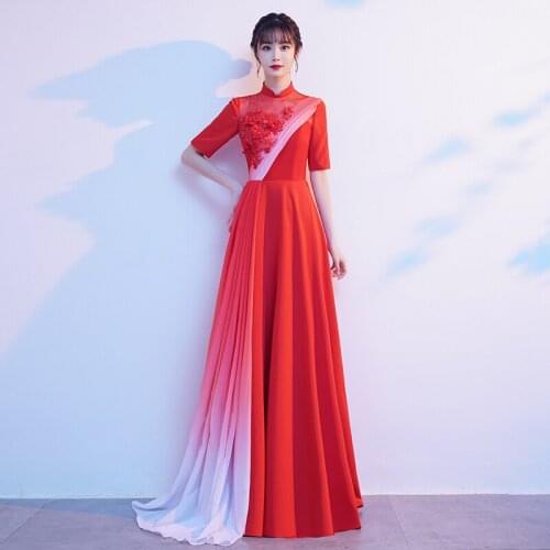 Evening Dress Short Sleeves Fashion High Neck A-Line Empire Zipper Back Pleat New Floor-Length Woman Formal Party Gowns A1382