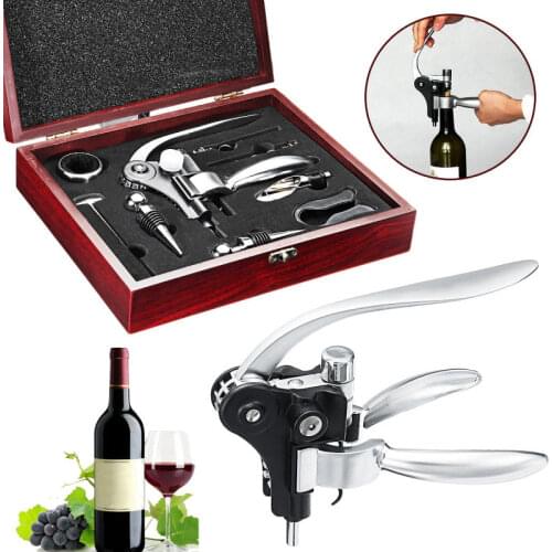 10 Piece Wine Opener Bottle Opener Corkscrew Cap Removal Tool Set Wooden Box