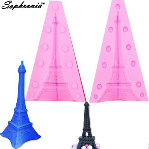 Sophronia S086 3D Eiffel Tower Silicone Mold Chocolate Cupcake Silicone Baking Moulds Cake Fondant Cake Decorating 11*3*1.5CM
