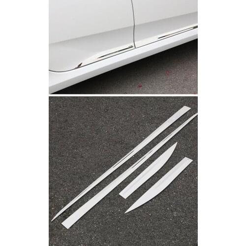 FIT FOR HONDA CIVIC 2016 2017 CHROME BODY MOLDING DOOR SIDE LINE GARNISH TRIM COVER PROTECTOR ACCENT LINING STRIP STAINLESS 4pcs