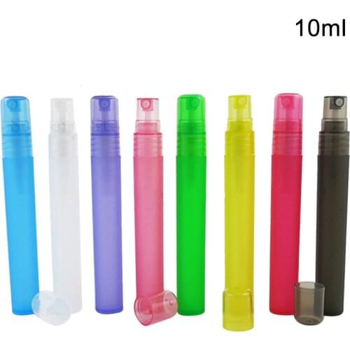 5pcs/lot 10ml Empty Portable Coorful Atomiser Spray Bottles Perfume Vials Makeup Cosmetic Plastic PP Travel Sample Containers