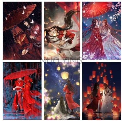 5d Diy Diamond Embroidery Cross Stitch Tianguans Blessing Diamond Painting Rhinestone Anime Mosaic Artist Home Decoration