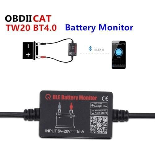 TONWON TW20 Wireless Battery Tester Load Tester Bluetooth 4.0 Battery Voltage,Charging System Monitor Digital Battery Analyzer