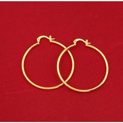 Gold Color Big Hoop Earrings Brass Jewelry Wholesale Trendy Pattern Circle Round Earrings For Women