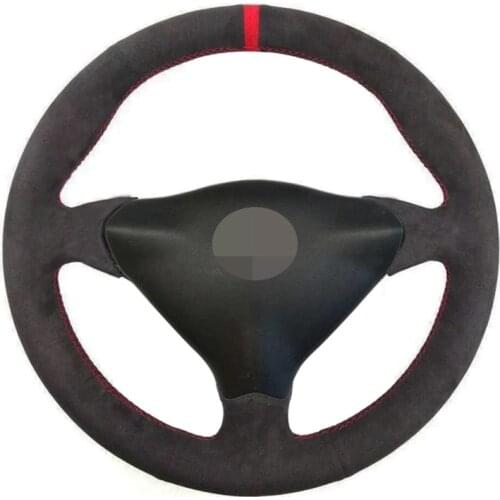 Car Steering Wheel Cover DIY Non-slip Black Suede Genuine Leather For Porsche 911 986 996 Carrera Boxster S 1998-2004