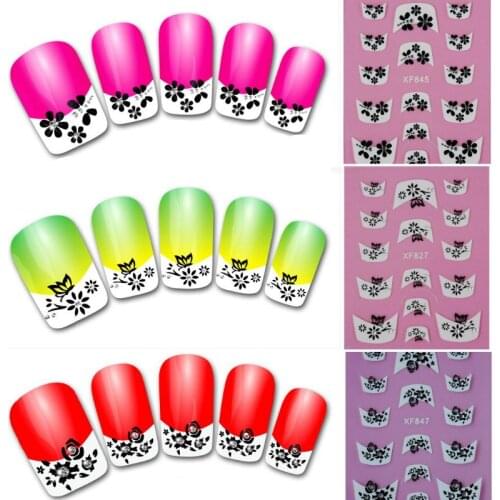 Black and White Nail Tip Sticker DIY french Nail Decoration Manicure Fingers Nail Edge Tip Wrap 500packs Free EMS/DHL Shipping