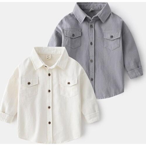 Kids Boys Shirts for Girls Fall Long Sleeve Plaid Shirts Toddler Shirts For Boys Cotton Brand Baby Boy Tops Children Shirts 2-8Y