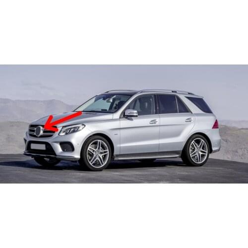 For Mercedes w166 Matte Black Grill Star Emblem Front Grille Badge GL/GLE/GLS Class 2011-2021 Aftermarket A0008171016