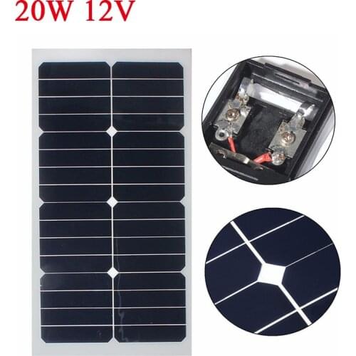 20W 12V 54CM x 28CM Photovoltaic semi flexible Solar Panel With 3M Cable