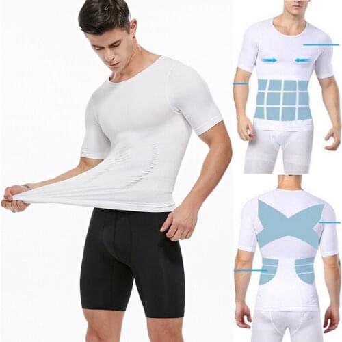 Seamless Short-sleeved Flat Belly Body Shaping Tops Shapewear Abdominal Muscle Body-buliding Waist Trainer Stomach Slim Clothes