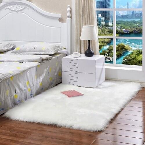 Hairy Living room/bedroom Rug Antiskid soft Carpets Sheepskin Plain Fur Skin Fluffy For living room Soft Child Bedroom Mat