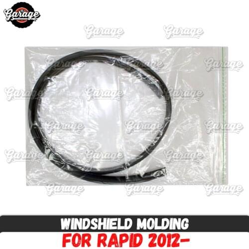 Windshield molding for Skoda Rapid 2012- material Rubber deflector pad accessories protective from damage car styling tuning