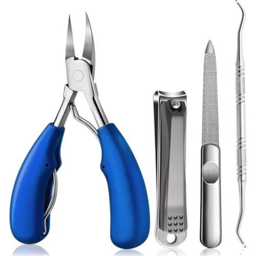 Stainless Steel Nail Clippers Cutters for Manicure Nippers Scissors Polish Dead Skin Removal Plastic Handle Fingernail Scissors