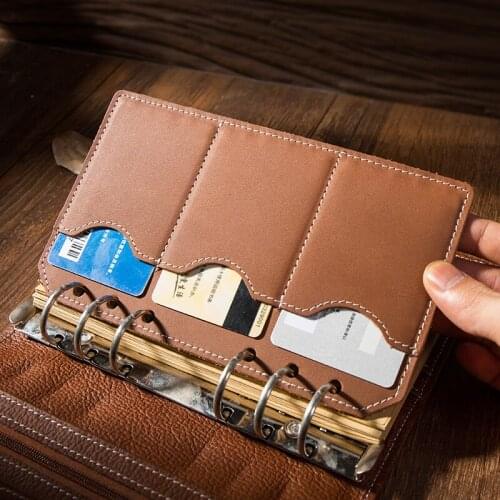 Yiwi A5 A6 Genuine Leather 1 Sheets Separator Pages Multi-purpose Spiral Storage Bag